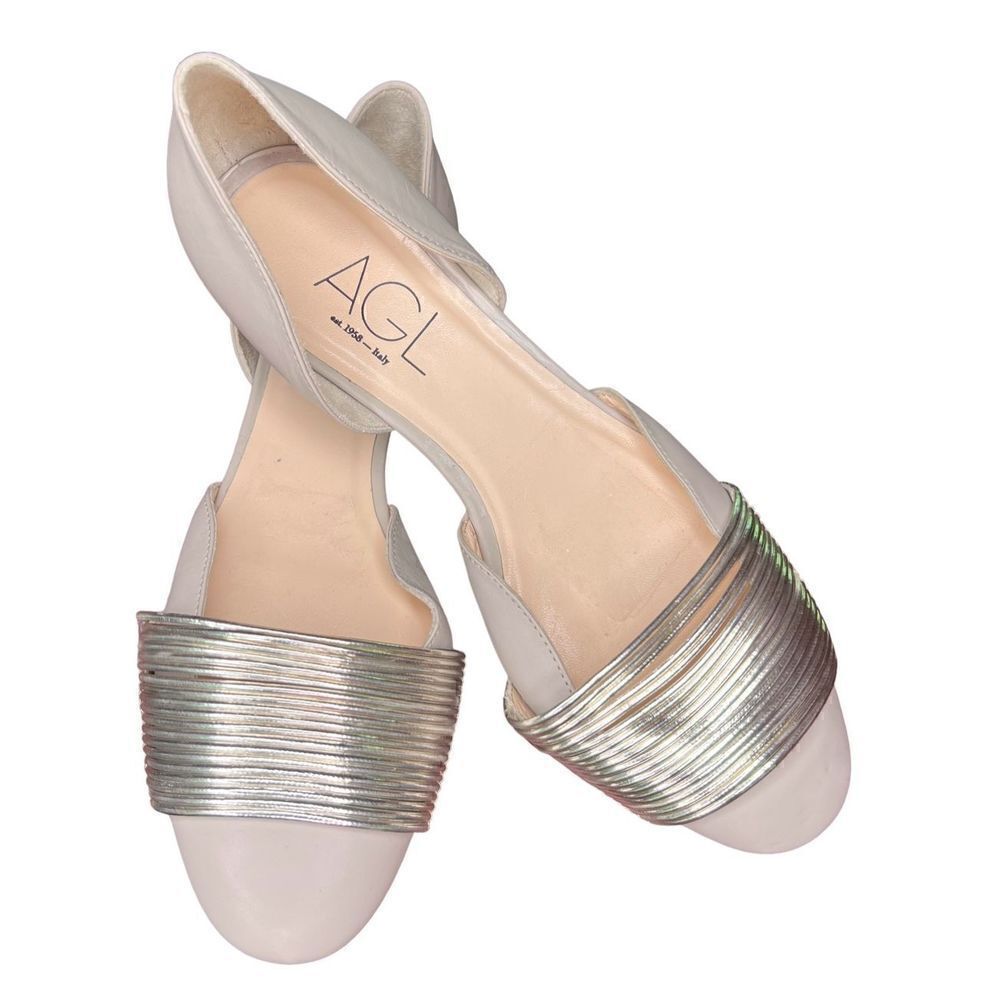 AGL Attilio Giusti Leombruni Mauve & Silver Ballet Shoe Made in Italy NWOB Size